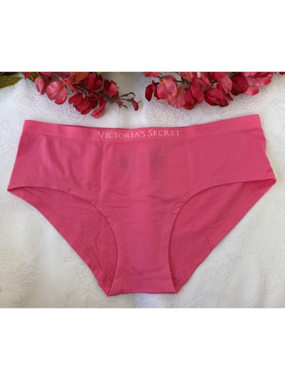 VICTORIA'S SECRET L HOT PINK HIPSTER HIPHUGGER SUMMER PANTIES NWT